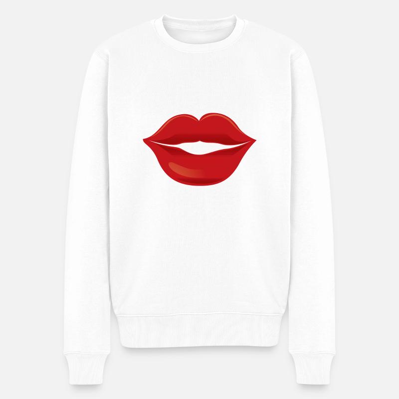 Kisses de - Männer Premium Bio Pullover - Weiß