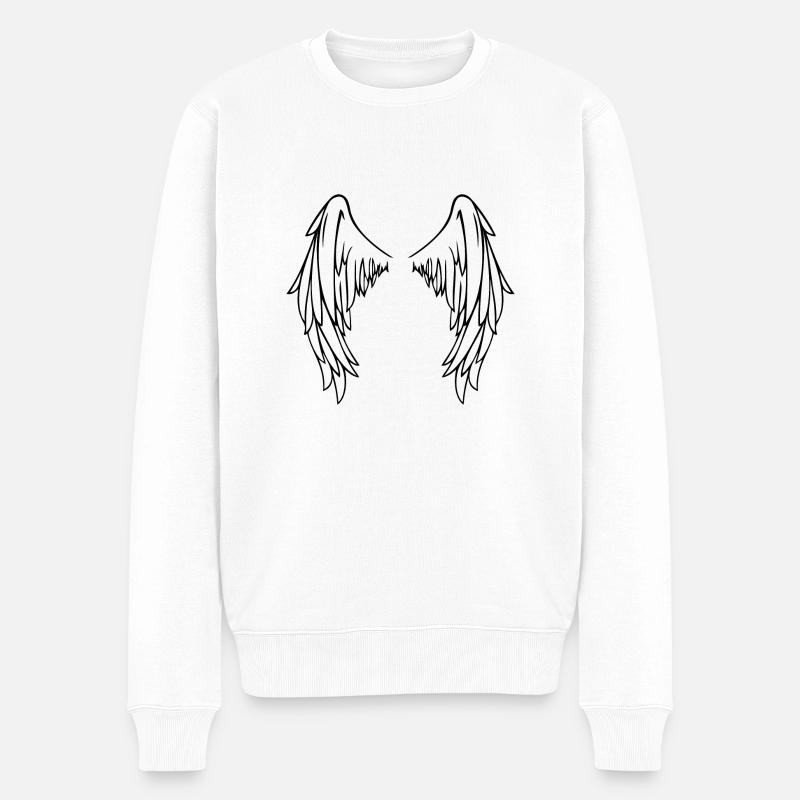 Wings de - Männer Premium Bio Pullover - Weiß
