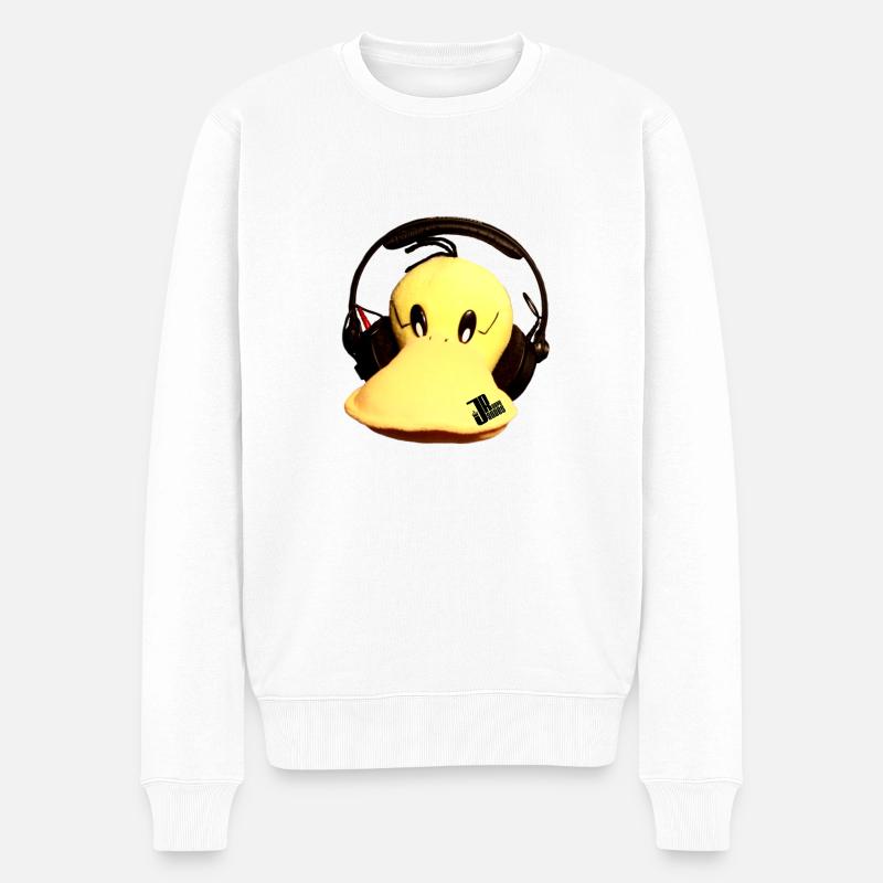 Jaques Raupé Ente - Männer Premium Bio Pullover - Weiß