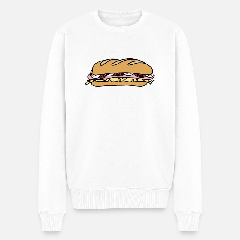 fast food sandwhich - Männer Premium Bio Pullover - Weiß