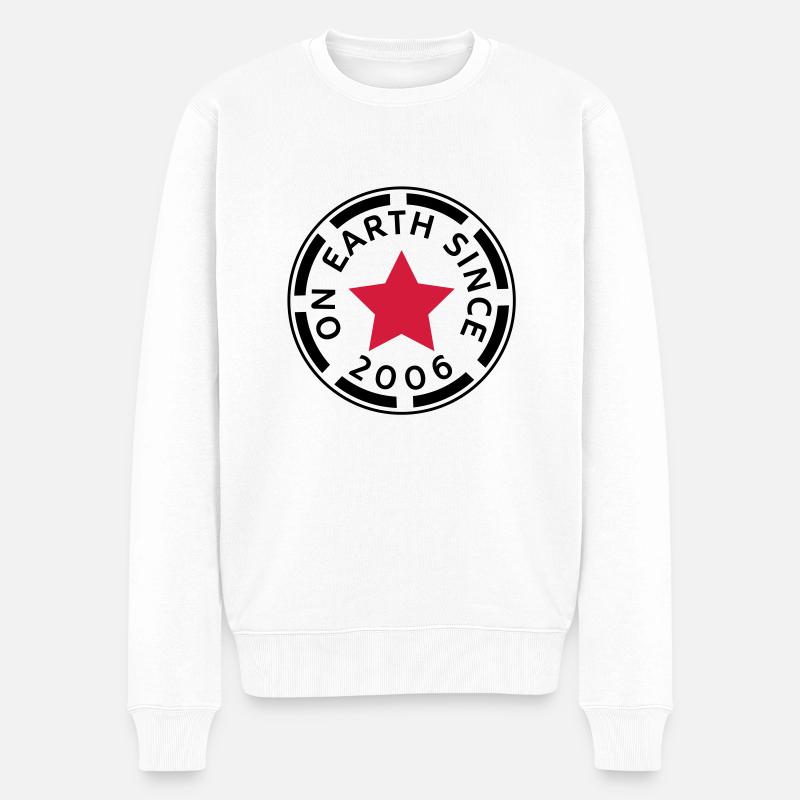 on earth since 2006 (fr) - Pull Premium bio Homme - blanc