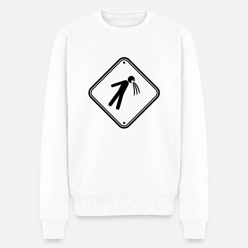 shield caution note vomit vomit - Men's Premium Organic Jumper - white