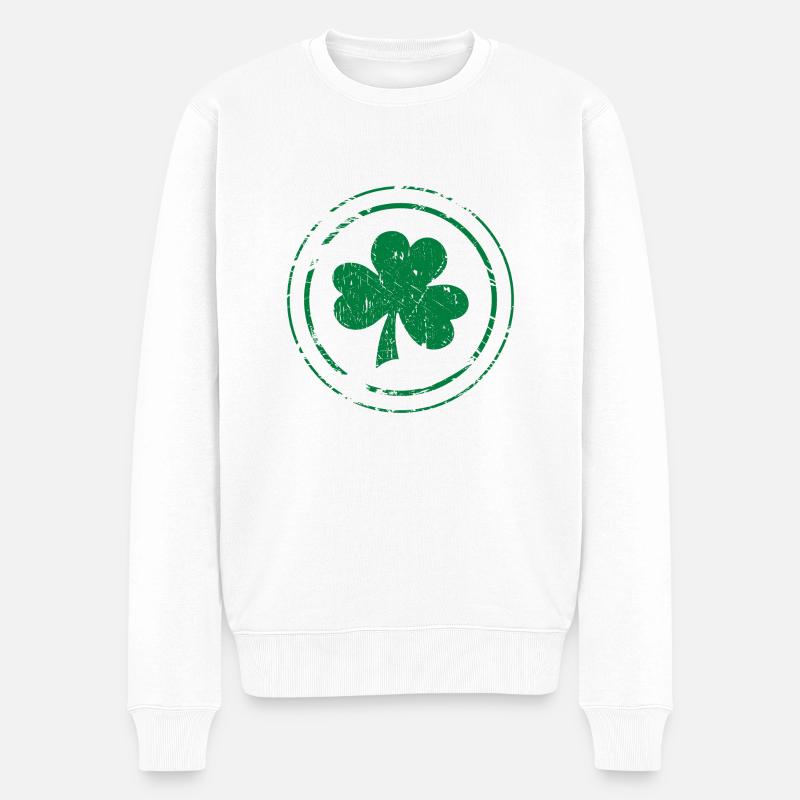 Irish clover de - Männer Premium Bio Pullover - Weiß