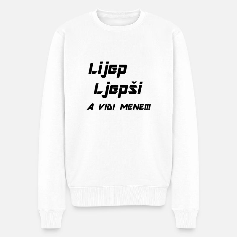 a vidi mene - Männer Premium Bio Pullover - Weiß