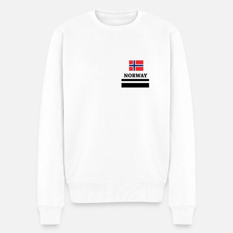 Norwegen-Flaggensymbol - Männer Premium Bio Pullover - Weiß