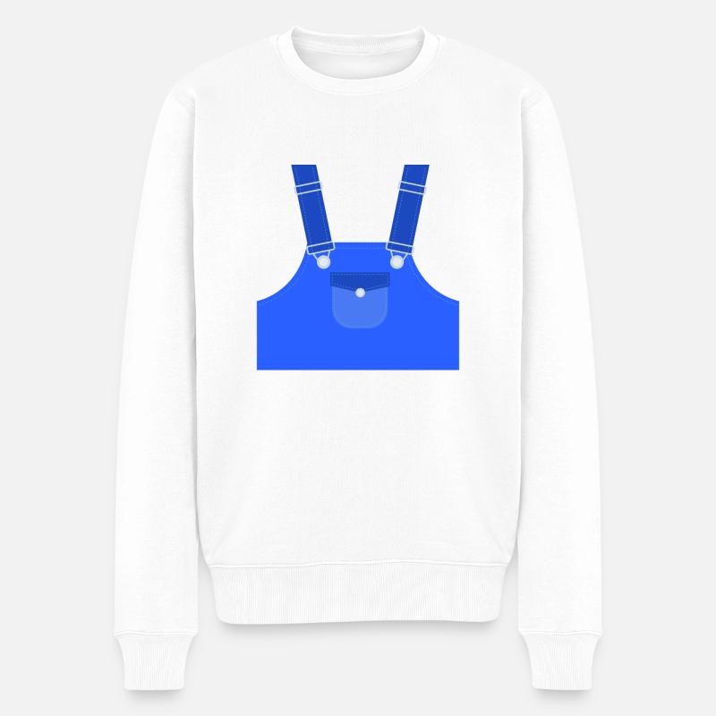 Typischer Blaumann - Männer Premium Bio Pullover - Weiß
