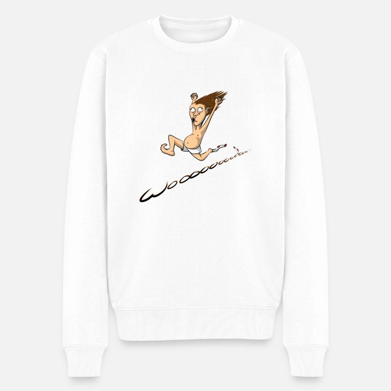 woo - Männer Premium Bio Pullover - Weiß