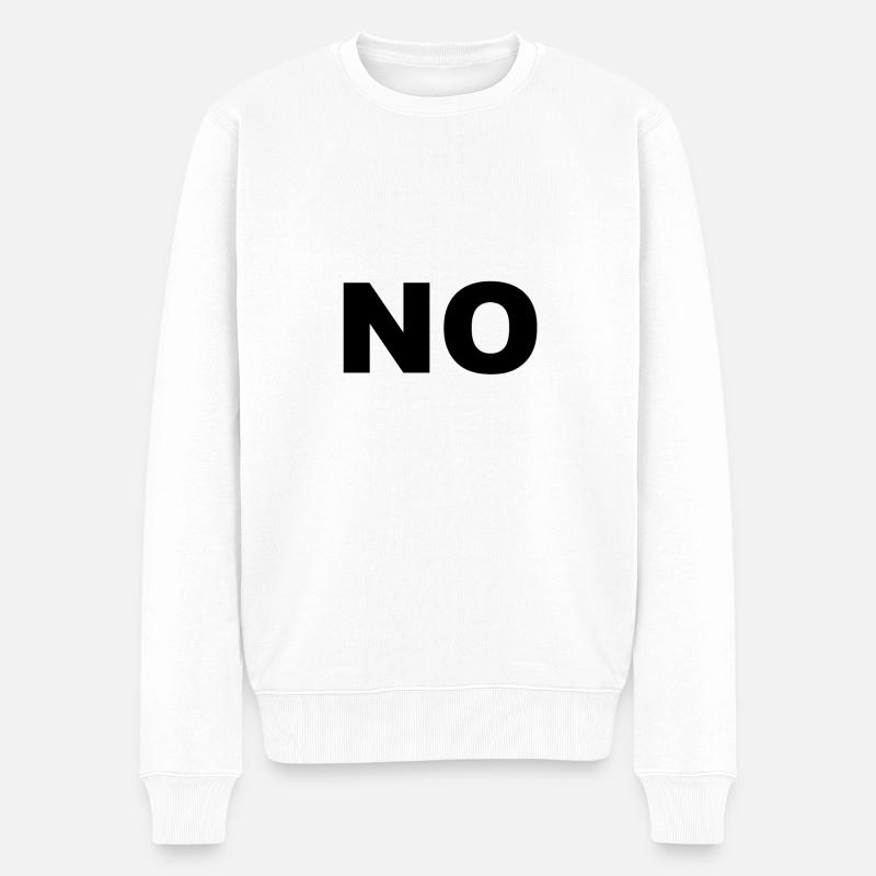 NEIN - Männer Premium Bio Pullover - Weiß