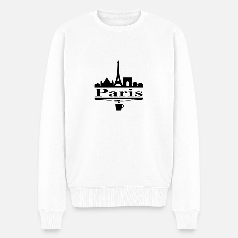 Paris - Männer Premium Bio Pullover - Weiß