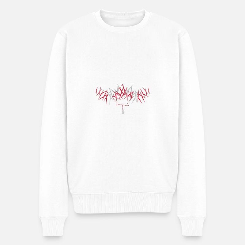 Canada Spikes - Männer Premium Bio Pullover - Weiß