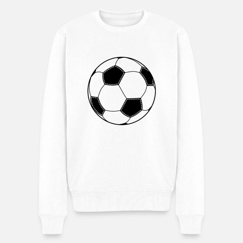 Fußball - Männer Premium Bio Pullover - Weiß