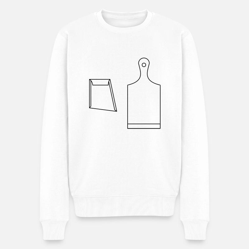 brett_und_schaber_1c_vektor - Männer Premium Bio Pullover - Weiß