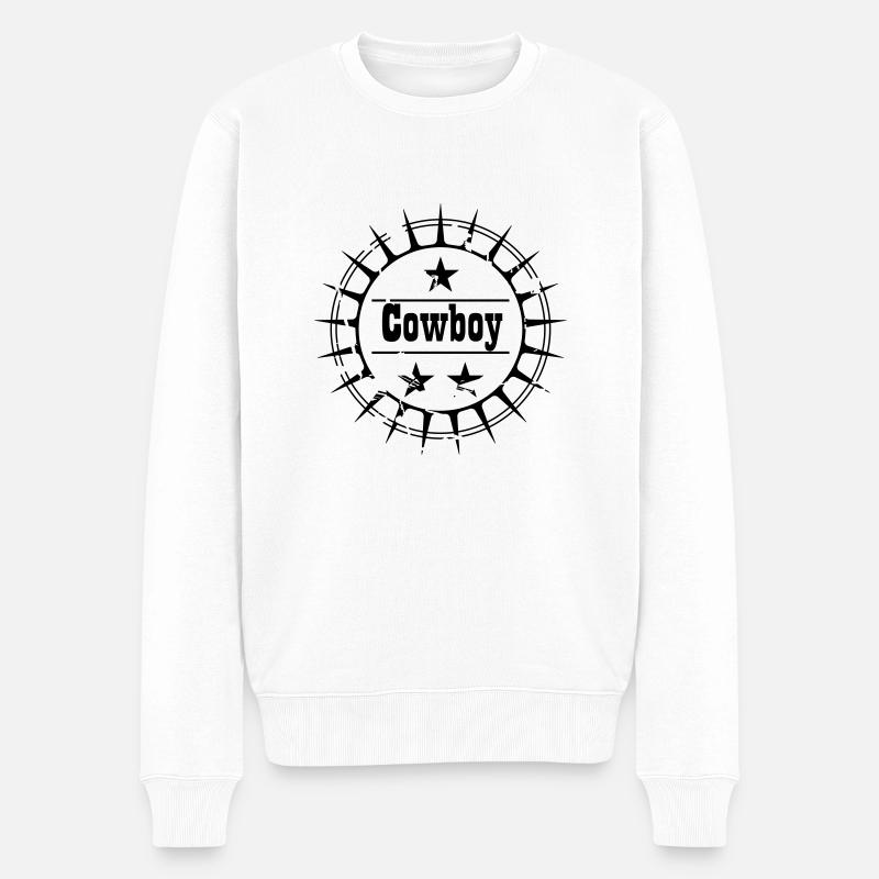 Bouton Cowboy - Pull Premium bio Homme - blanc