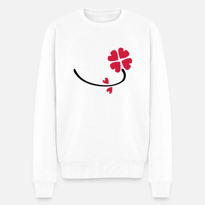 fleur de coeur - Pull Premium bio Homme - blanc