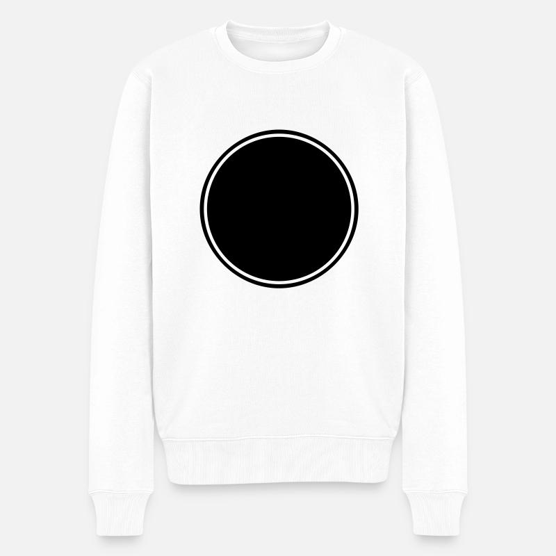 Button, mit Rahmen - Männer Premium Bio Pullover - Weiß