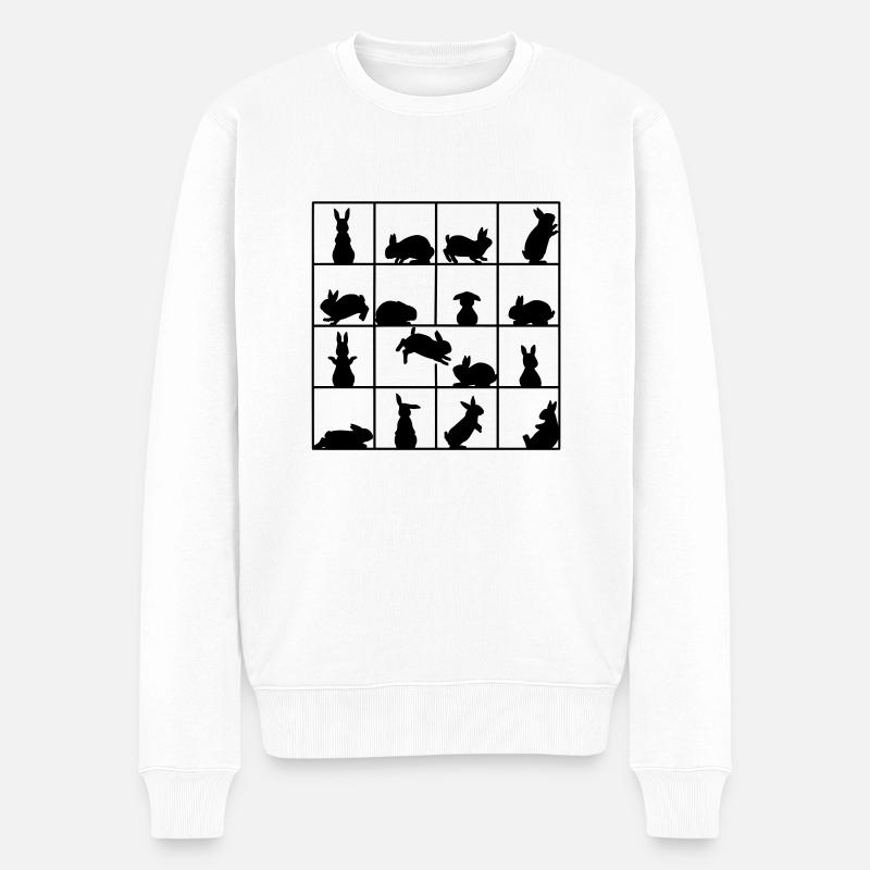 Lapin cube - Pull Premium bio Homme - blanc