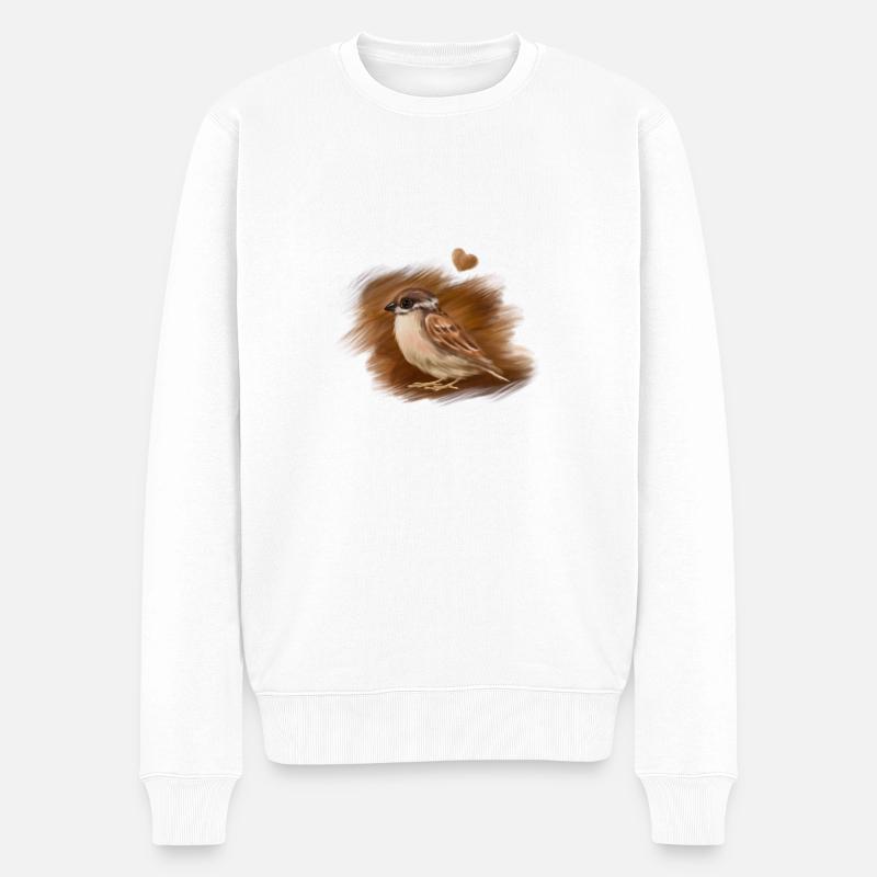 sparrow - Männer Premium Bio Pullover - Weiß
