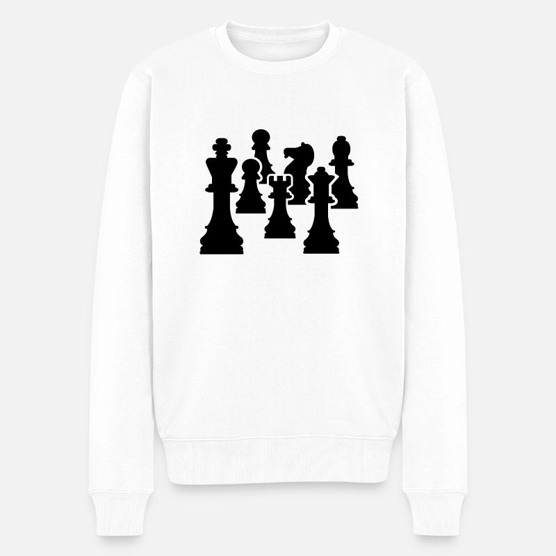 Schach - Männer Premium Bio Pullover - Weiß
