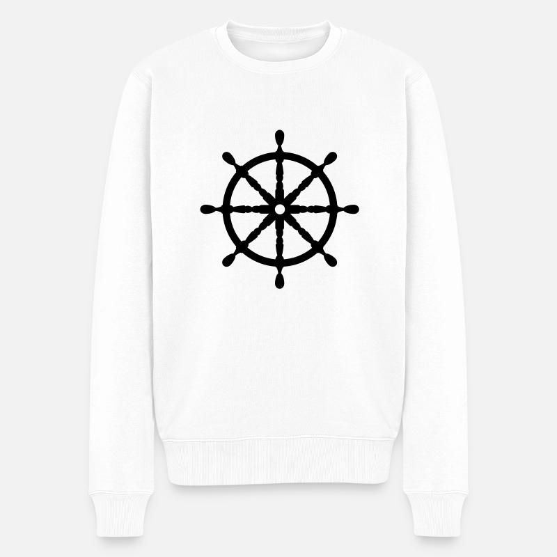 steuerrad__f1 - Männer Premium Bio Pullover - Weiß