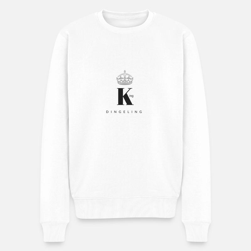 King Dingeling - Männer Premium Bio Pullover - Weiß