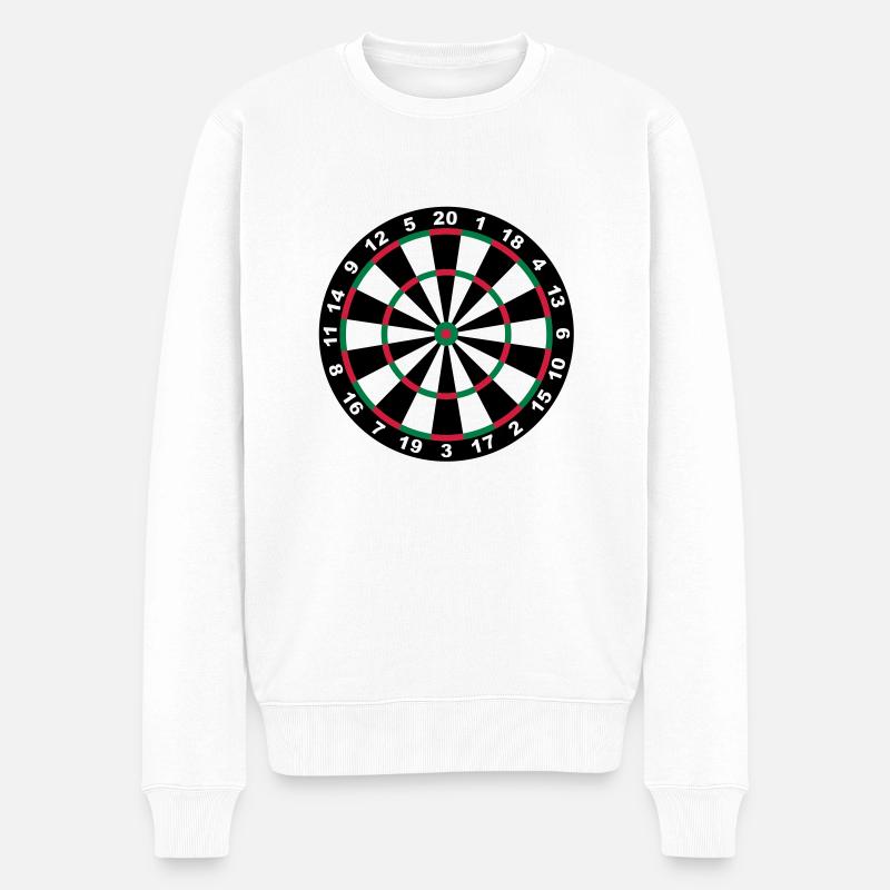 Dartscheibe - Männer Premium Bio Pullover - Weiß