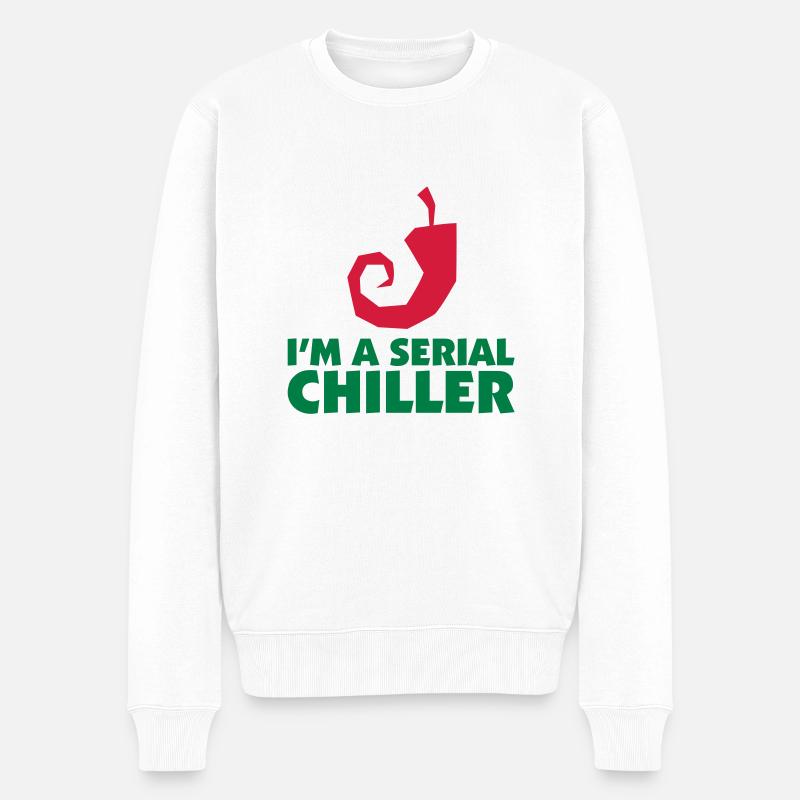 I'm a Serial Chiller - Männer Premium Bio Pullover - Weiß