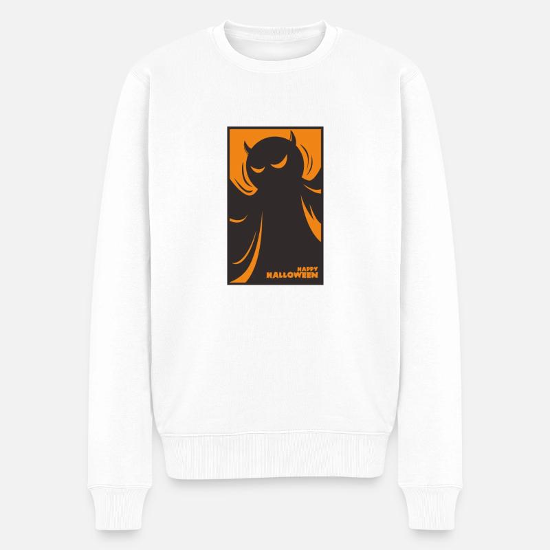 Happy Halloween Ghost - Männer Premium Bio Pullover - Weiß