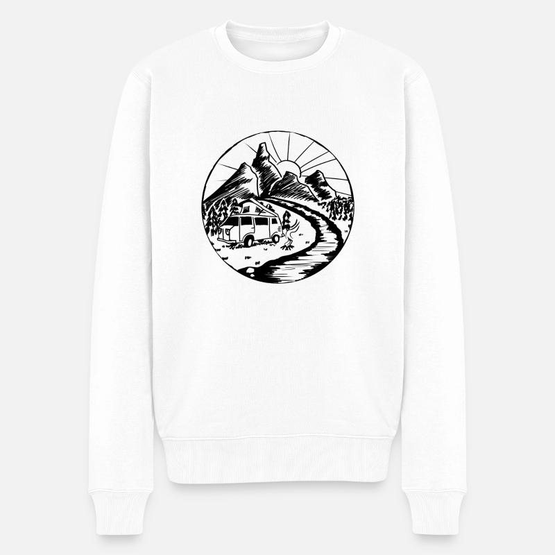 Camper Icon 2 - Männer Premium Bio Pullover - Weiß