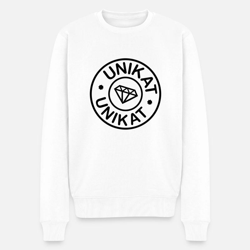 Unique avec Diamant - Pull Premium bio Homme - blanc