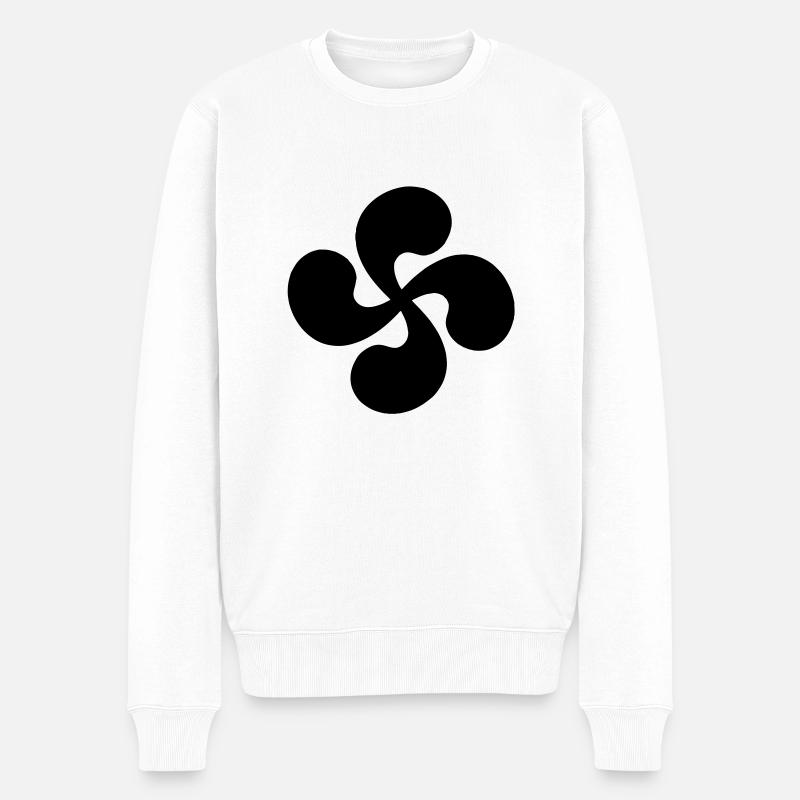 Allein Schwarz Basken Kreuz - Männer Premium Bio Pullover - Weiß