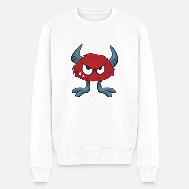 Monster - Männer Premium Bio Pullover - Weiß