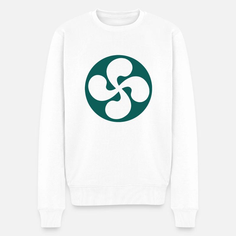 Croix basque extrudé - Pull Premium bio Homme - blanc