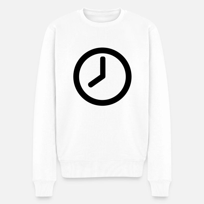 Uhr - Männer Premium Bio Pullover - Weiß