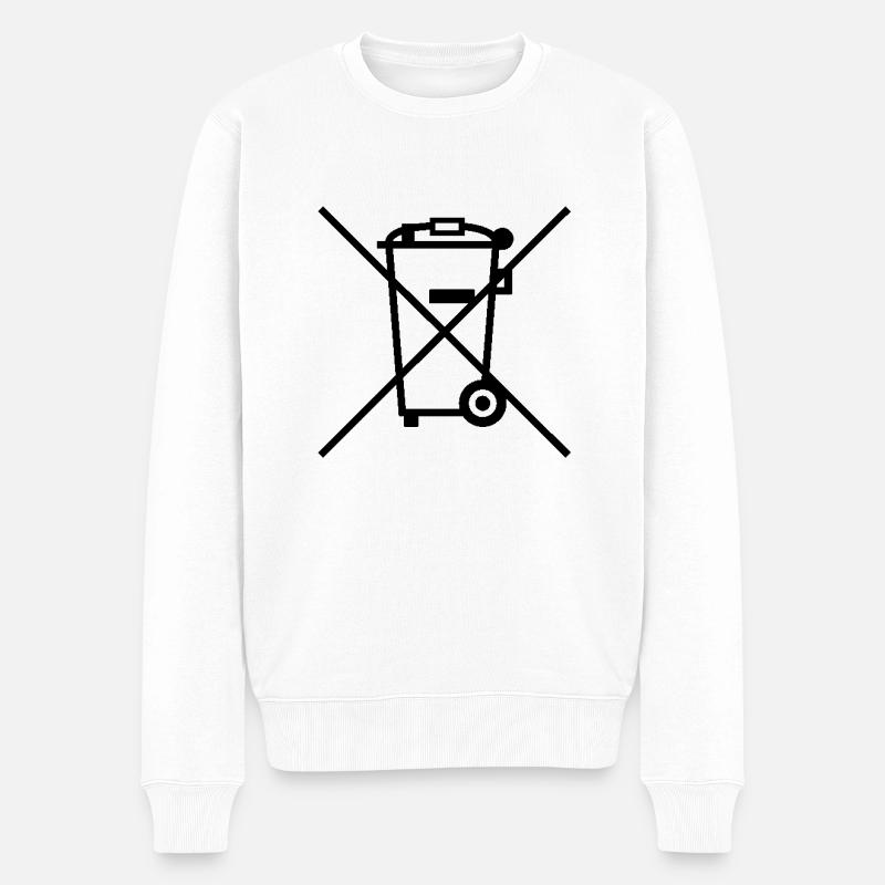 Mülltonne - Männer Premium Bio Pullover - Weiß
