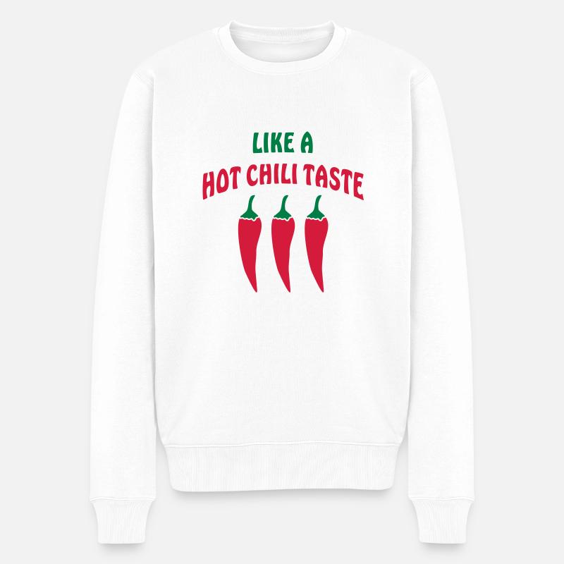 LIKE A HOT CHILI TASTE - Männer Premium Bio Pullover - Weiß