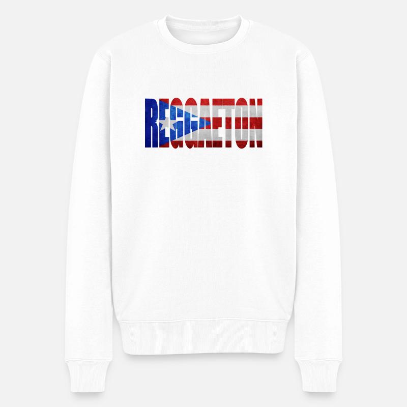 REGGAETON PUERTO RICO - Männer Premium Bio Pullover - Weiß