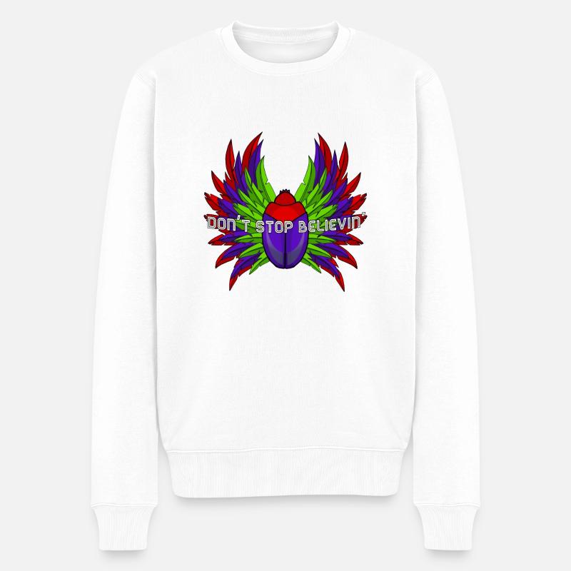 Don't Stop Believin' - Männer Premium Bio Pullover - Weiß