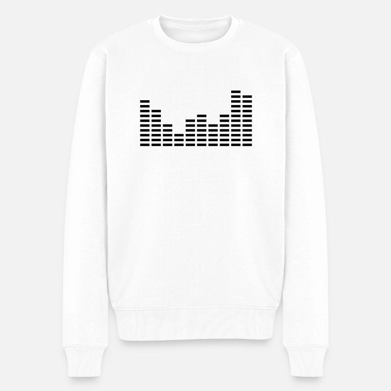 music_eq_f1 - Männer Premium Bio Pullover - Weiß