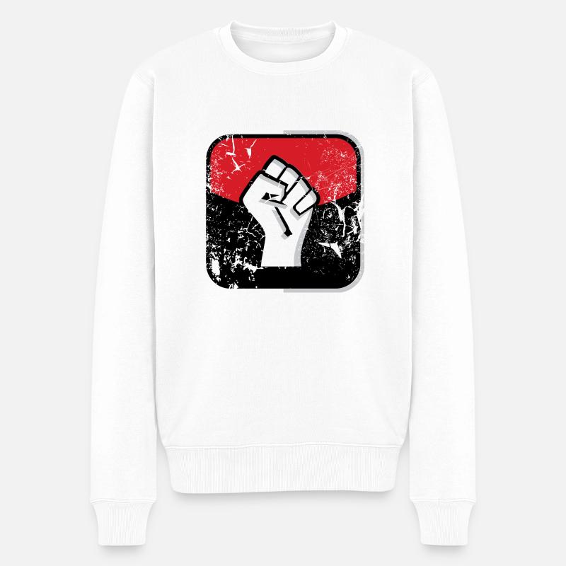 Faust - Symbol (used) - Männer Premium Bio Pullover - Weiß