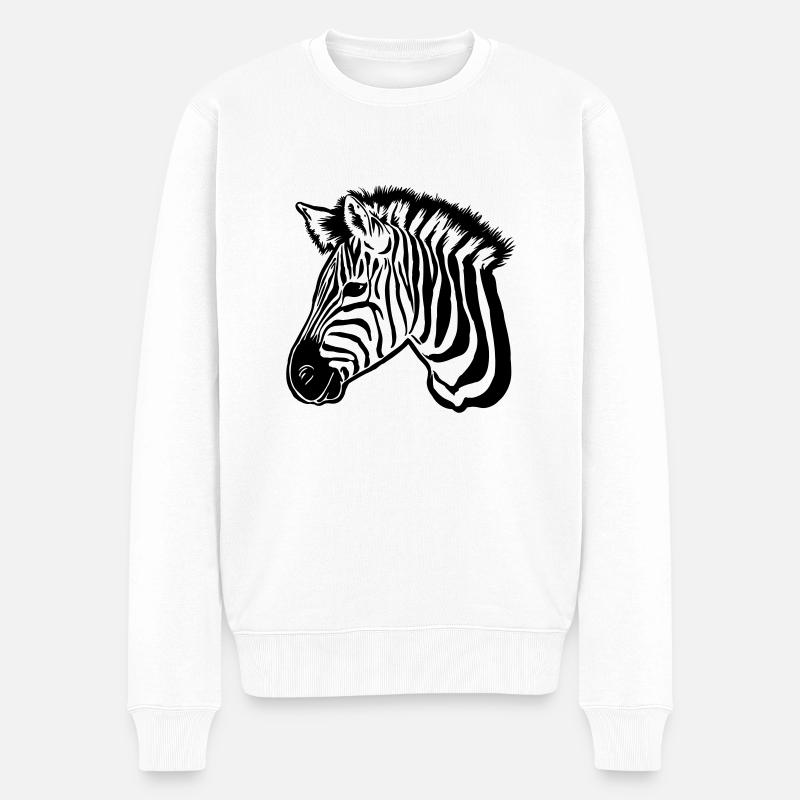 zebra dark - Männer Premium Bio Pullover - Weiß