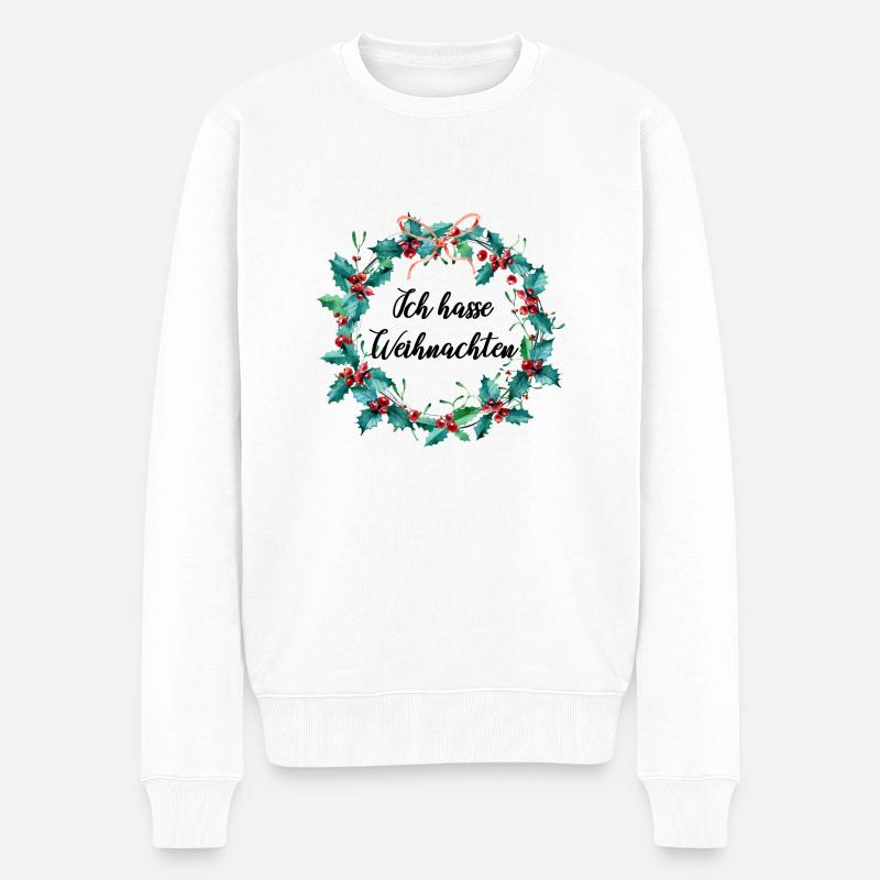 Weihnachtshass - Männer Premium Bio Pullover - Weiß