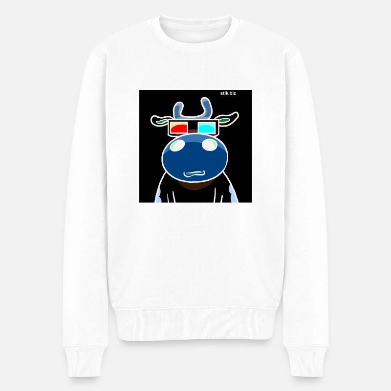 3d vache - Pull Premium bio Homme - blanc