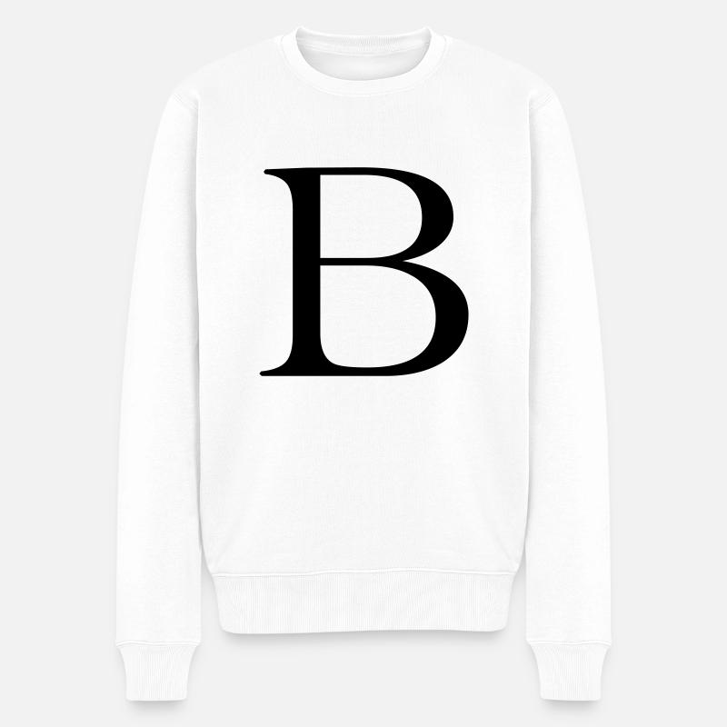 B - Männer Premium Bio Pullover - Weiß