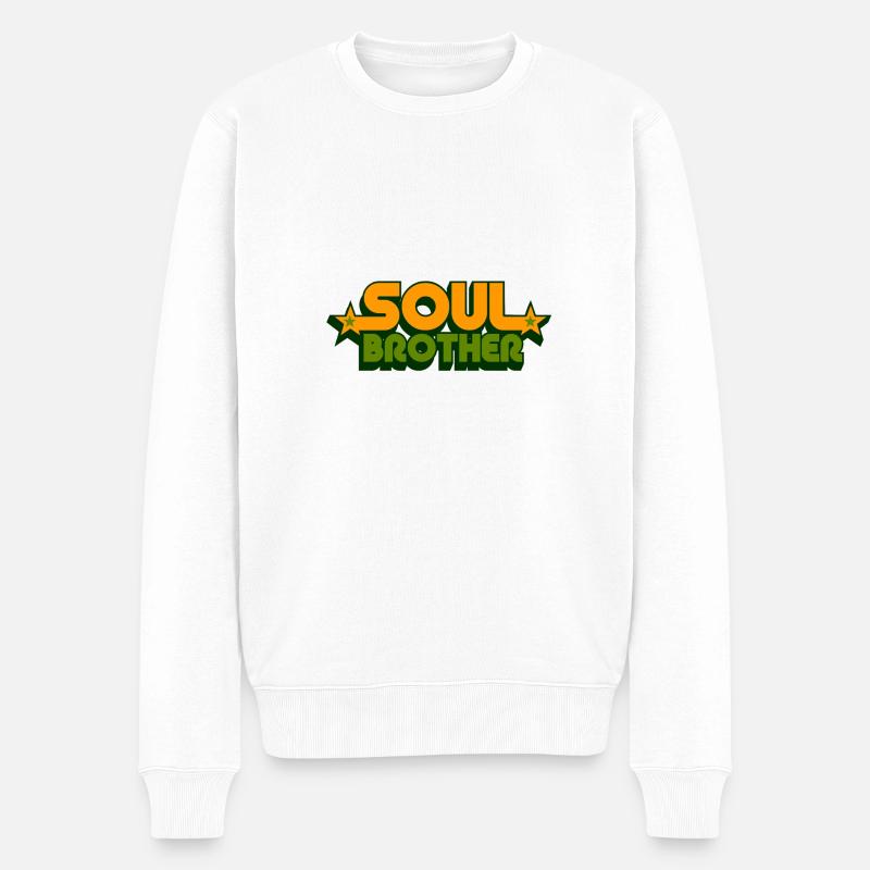 soul brother - Männer Premium Bio Pullover - Weiß