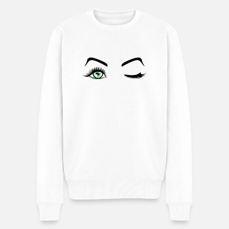 Beauté yeux cils - Pull Premium bio Homme - blanc