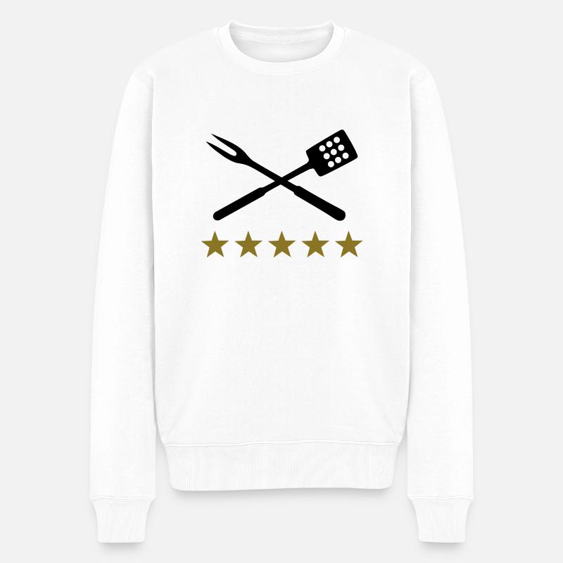 Grillen - Männer Premium Bio Pullover - Weiß