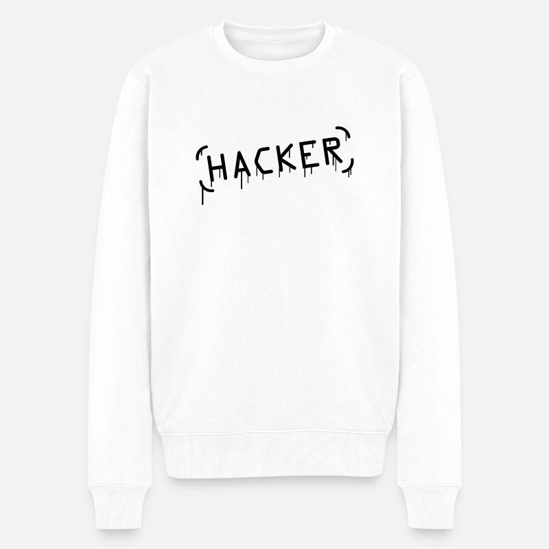 Hacker Graffiti - Pull Premium bio Homme - blanc