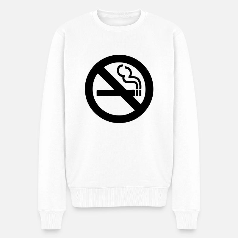 Zigarette - Männer Premium Bio Pullover - Weiß