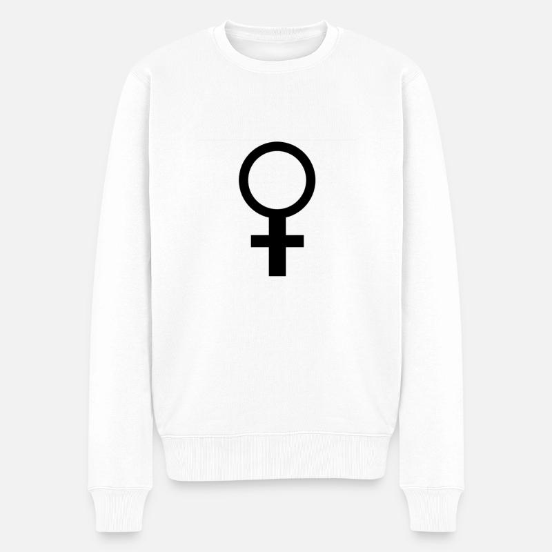 Weiblich Symbol - Männer Premium Bio Pullover - Weiß