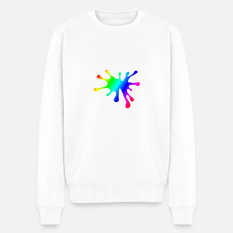 Farbklecks | Farbe Maler Geschenkidee - Männer Premium Bio Pullover - Weiß